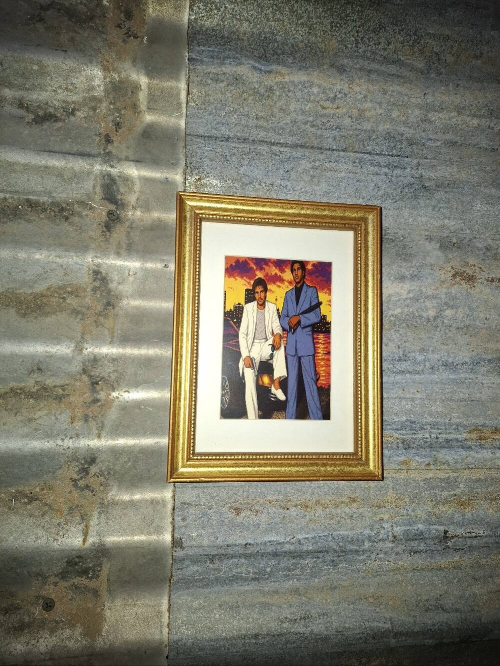 8 Bit Miami Vice Crockett & Tubbs Framed Lofi Pixel Art Print By Neon Nicho